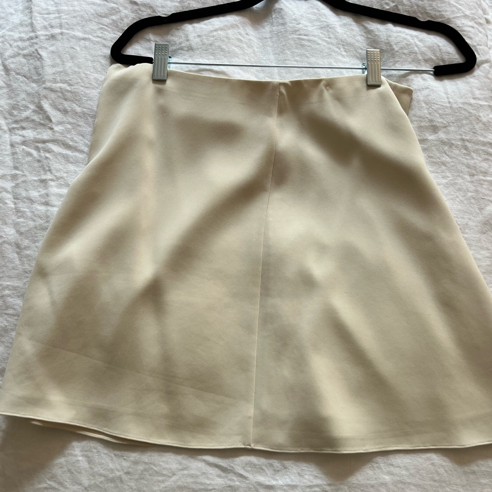 Cream Crepe Skirt
